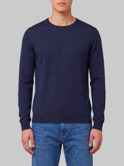 John Smedley Lundy crew neck jumper in midnight