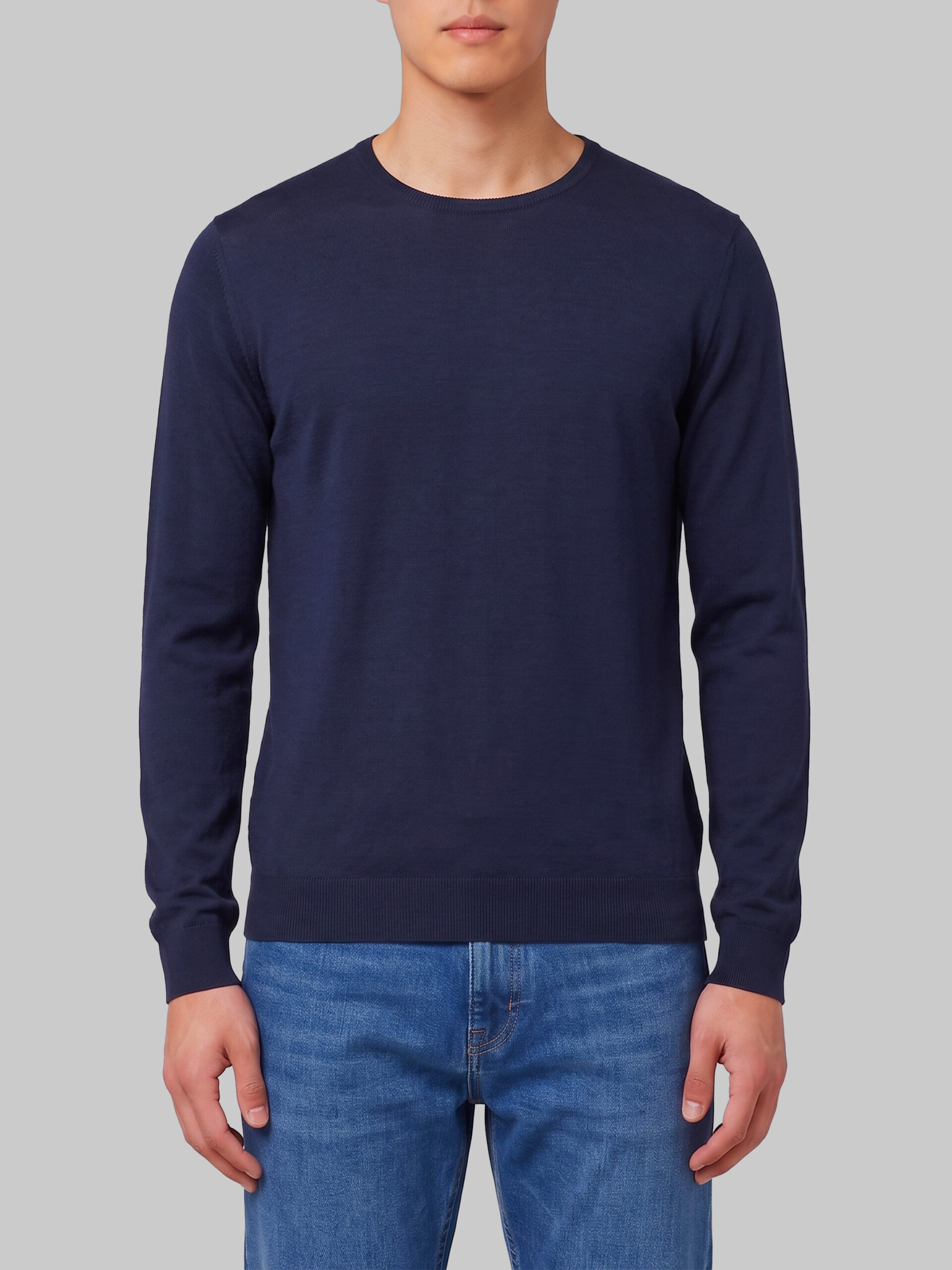 John Smedley Lundy crew neck jumper in midnight