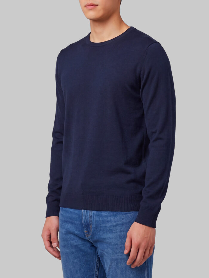 John Smedley Lundy crew neck jumper in midnight