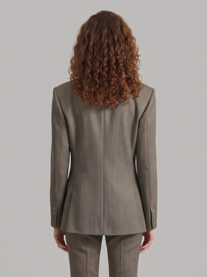 The Frankie Shop Double-breasted Jade blazer in beige melange