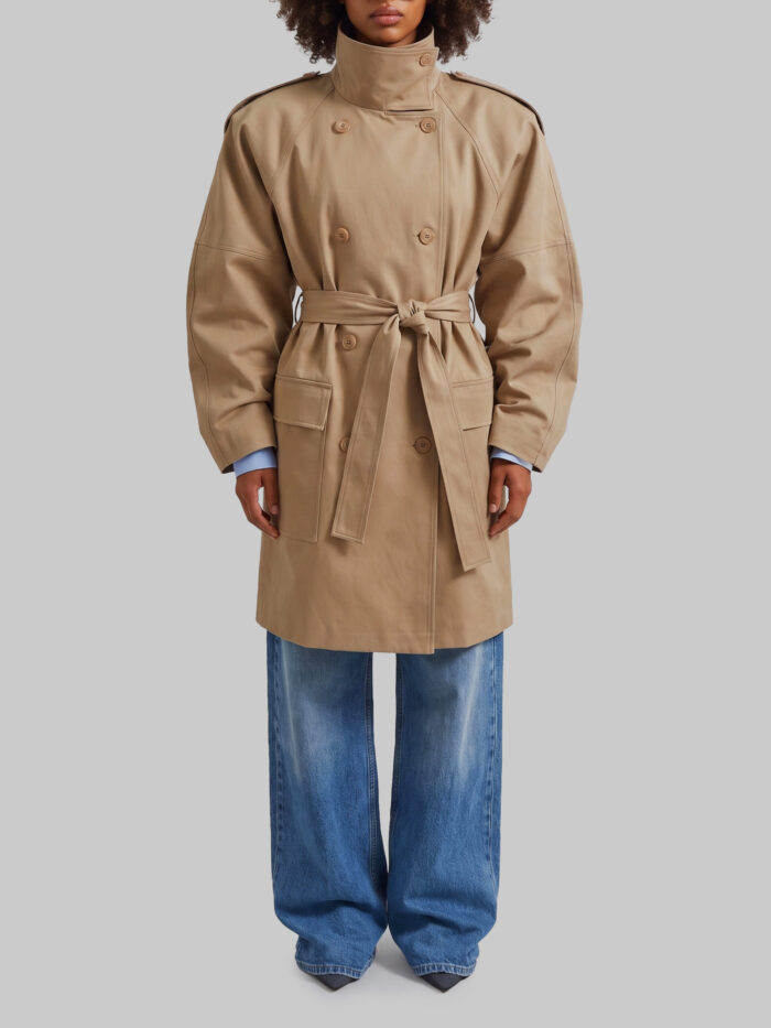 The Frankie Shop Short midi trench coat Tess