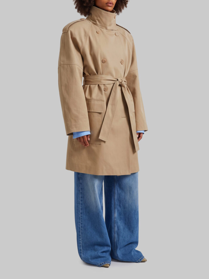 The Frankie Shop Short midi trench coat Tess