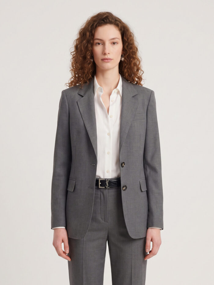 sutton new york single breasted jacket in stretch canvas Sutton New York Single-breasted jacket in stretch canvas