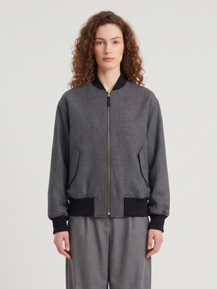 sutton new york dark grey chevron bomber jacket Sutton New York Dark grey chevron bomber jacket