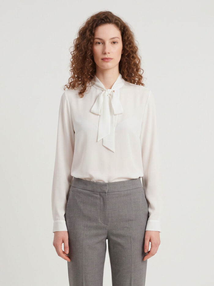 sutton new york bow blouse in double georgette Sutton New York Bow blouse in double georgette