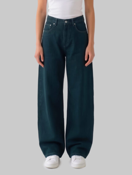 The Frankie Shop Dark wash Nick barrel leg jeans