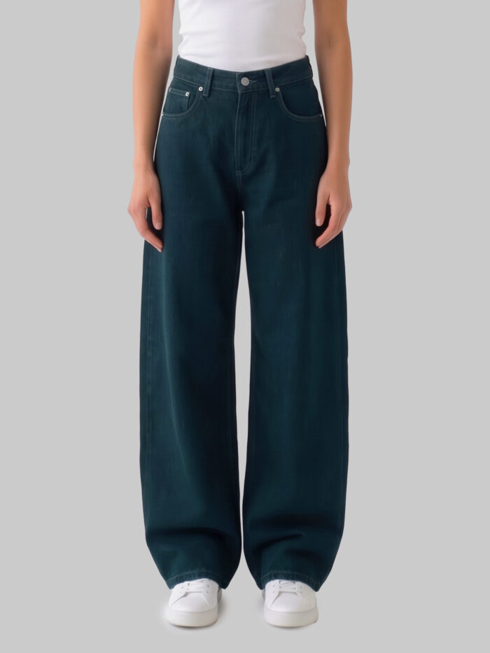 The Frankie Shop Dark wash Nick barrel leg jeans