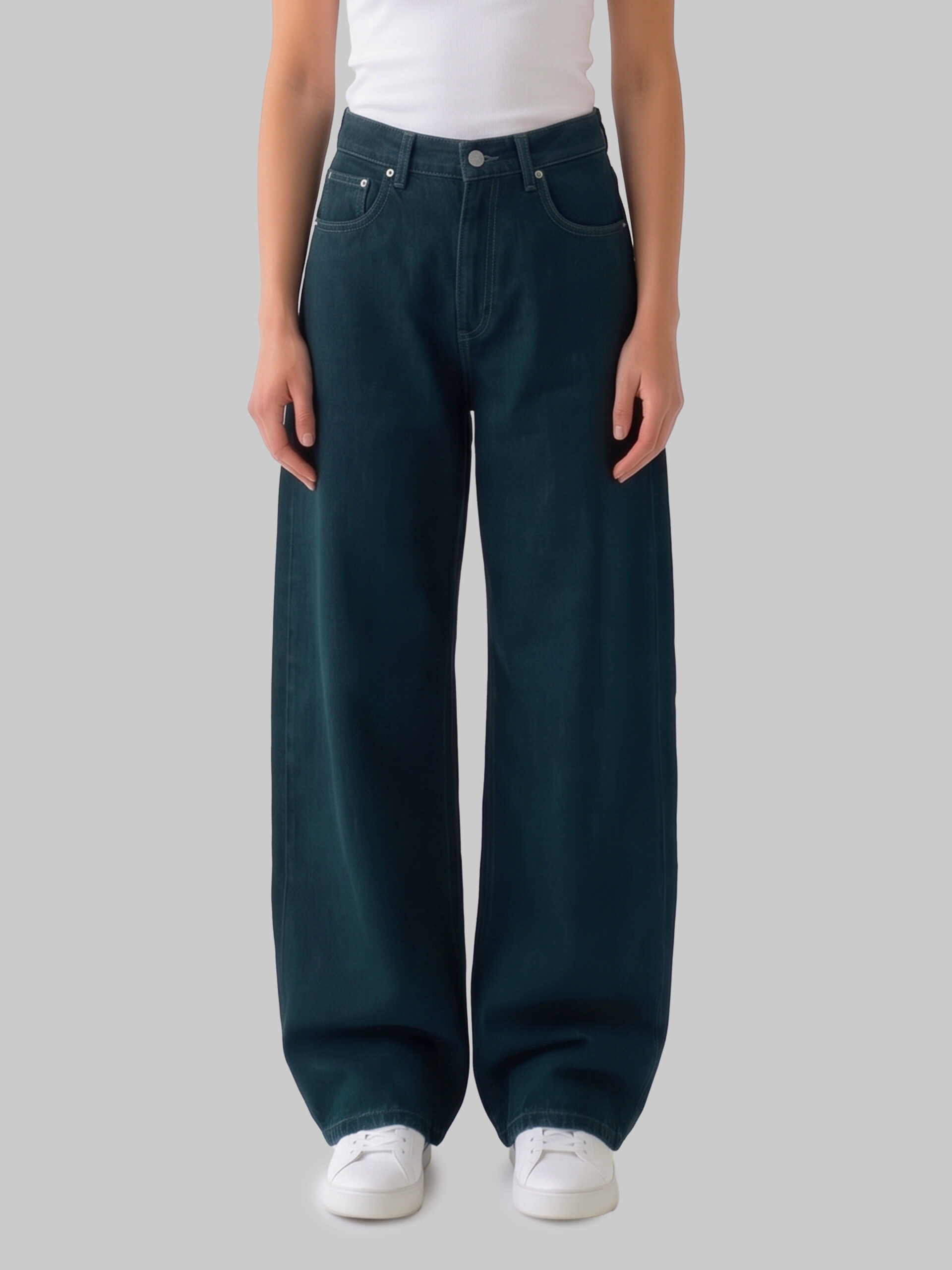 The Frankie Shop Dark wash Nick barrel leg jeans
