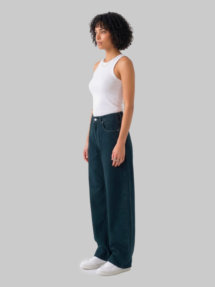The Frankie Shop Dark wash Nick barrel leg jeans