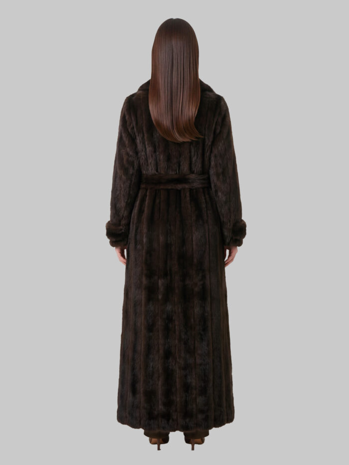 The Frankie Shop Dark brown Daph faux fur padded trench coat