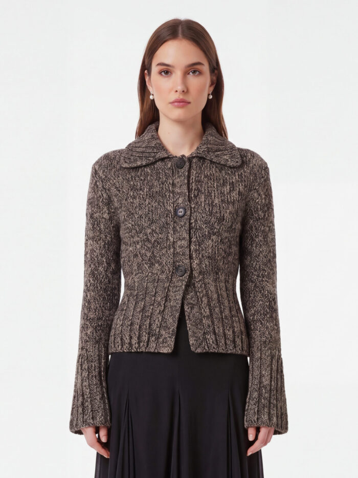 khaite takeo cardigan in multi sepia and black Khaite Takeo cardigan in multi sepia and black