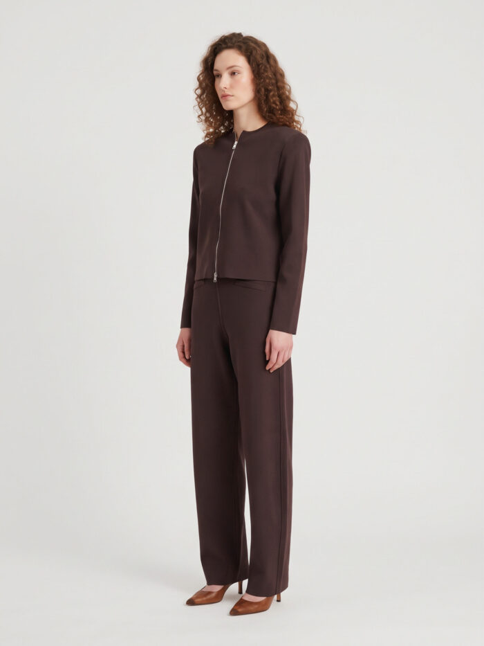 The Frankie Shop Mael padded cardigan in brown