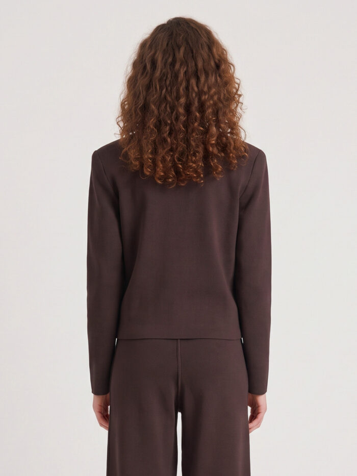 The Frankie Shop Mael padded cardigan in brown