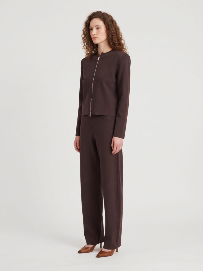 The Frankie Shop Enya straight-leg trousers in brown