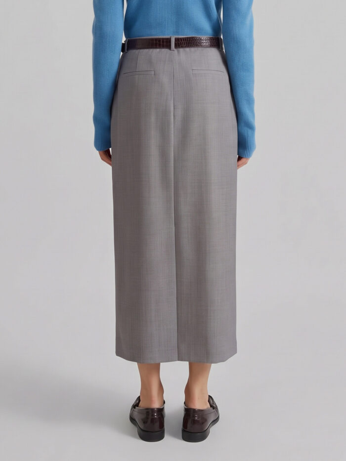 The Frankie Shop Maybelle pencil skirt with front slit in taupe