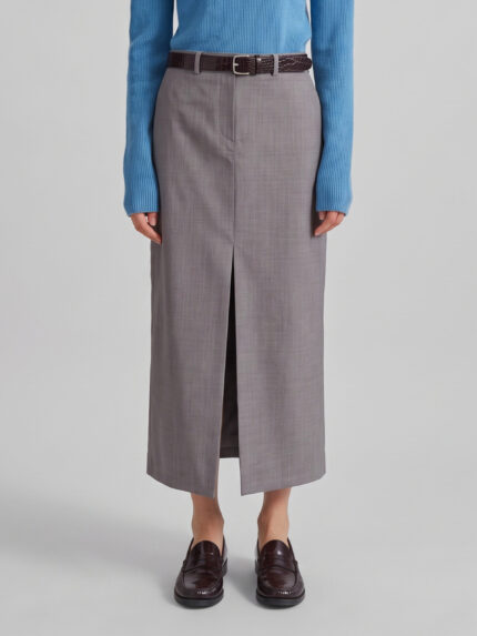 The Frankie Shop Maybelle pencil skirt with front slit in taupe