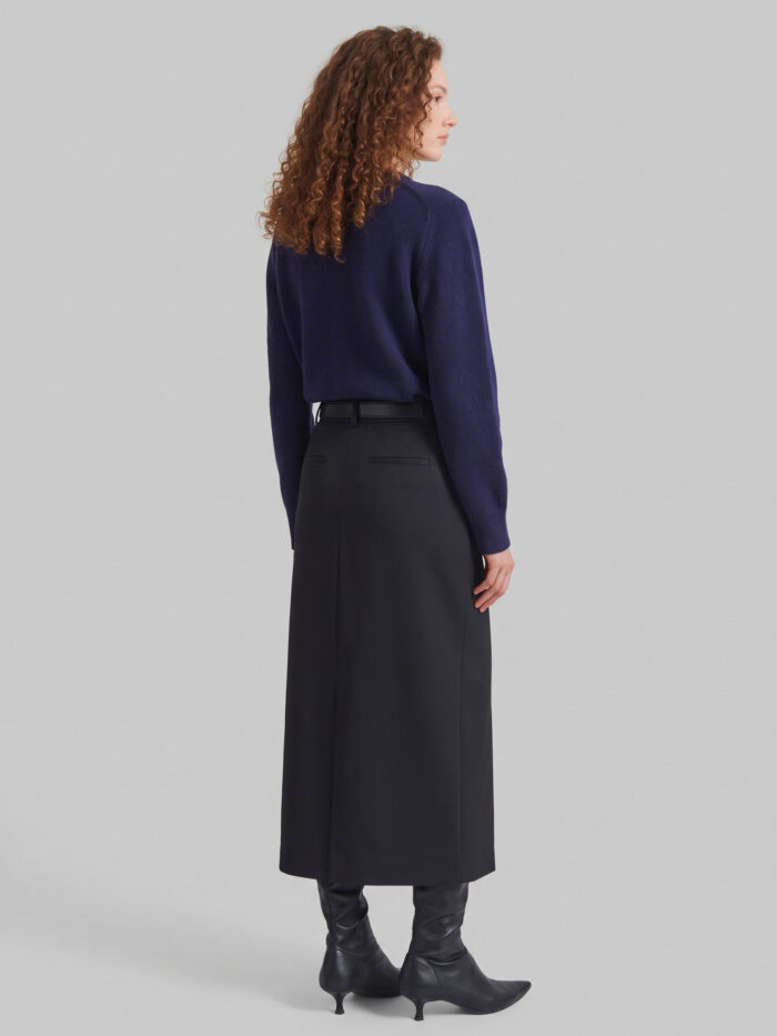 The Frankie Shop Maybelle black pencil skirt with front slit