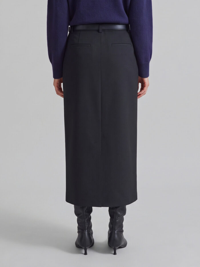 The Frankie Shop Maybelle black pencil skirt with front slit