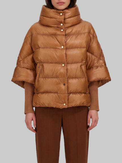 Herno High-neck cape in ultra-light nylon