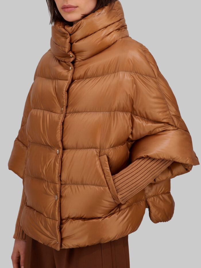 Herno High-neck cape in ultra-light nylon
