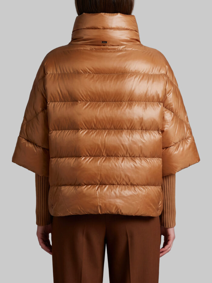 Herno High-neck cape in ultra-light nylon