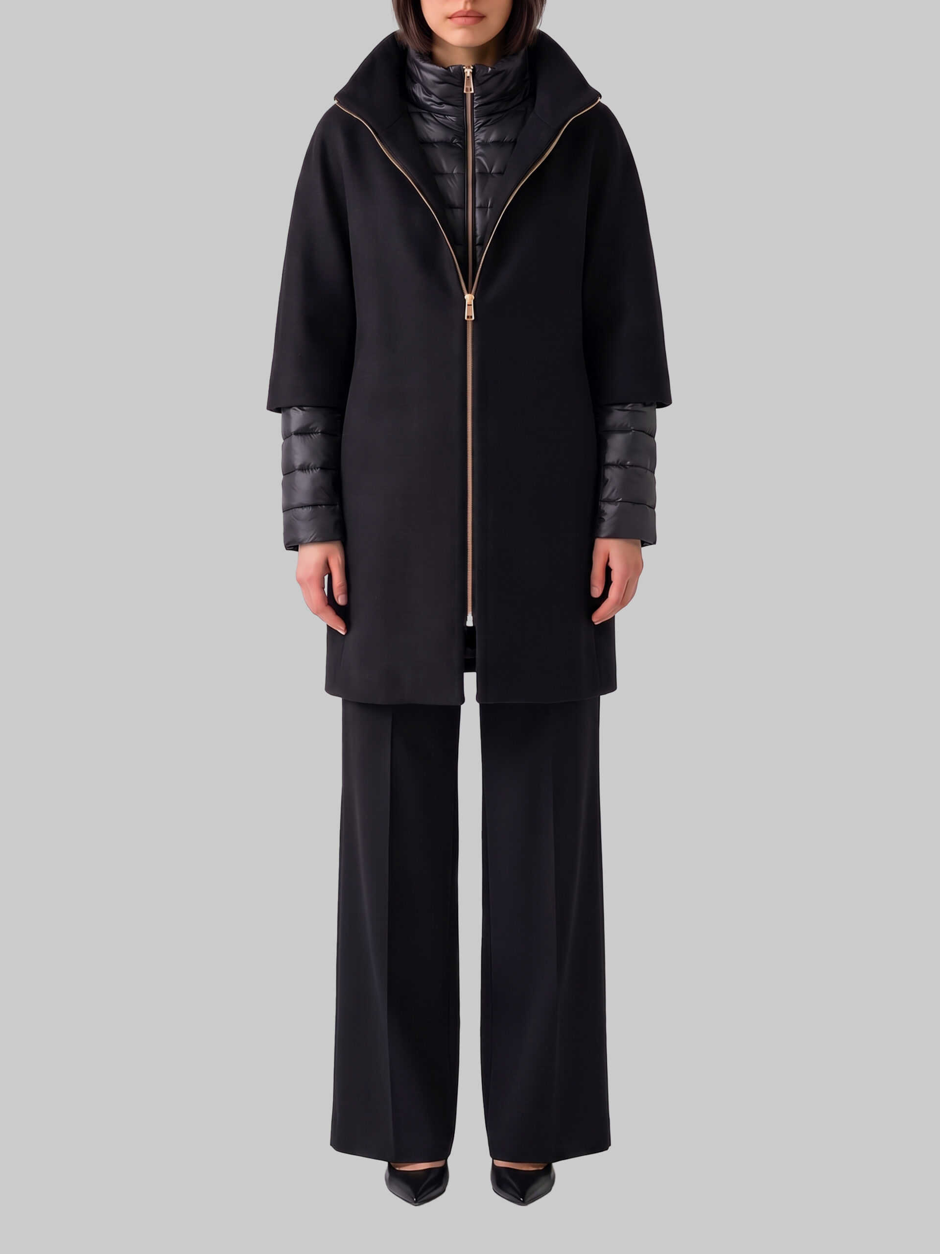Herno Ultra-light coat in eco wool and nylon