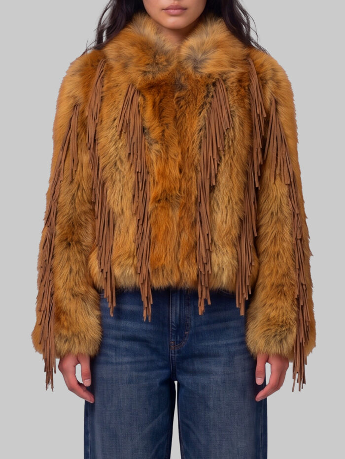 uncommon faux fur jacket with fringe Uncommon Faux fur jacket with fringe