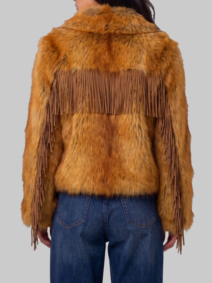 Uncommon Faux fur jacket with fringe