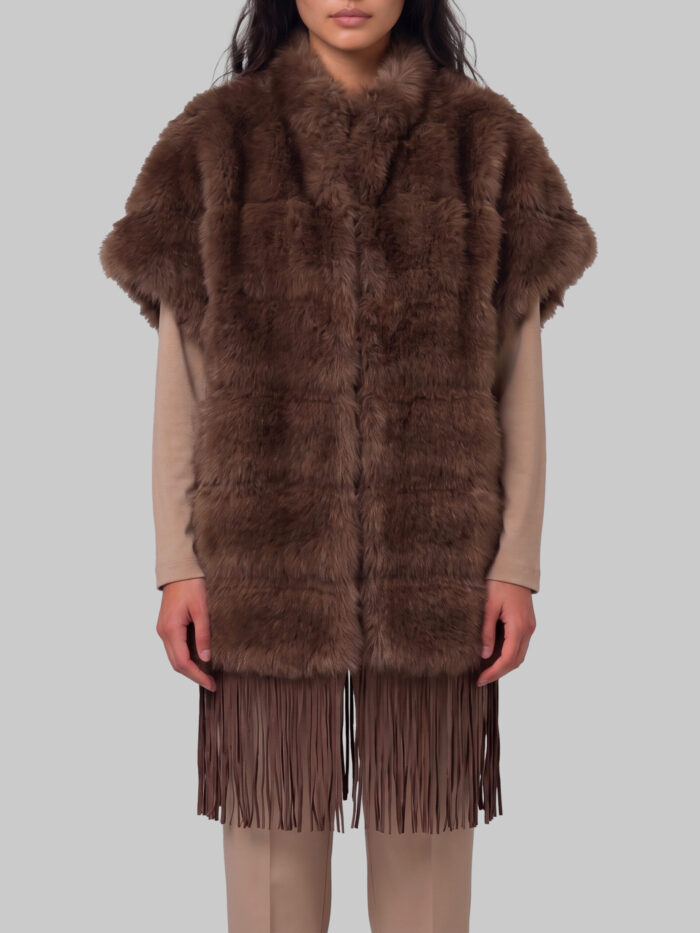 uncommon faux fur cape with fringe Uncommon Faux fur cape with fringe