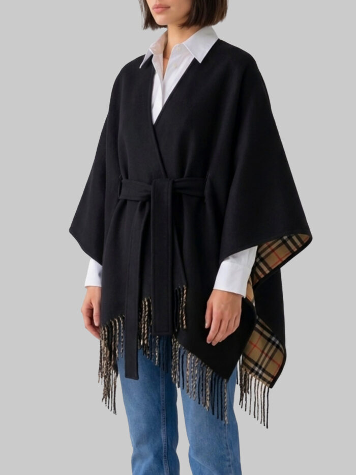 Burberry Tay cape with fringe