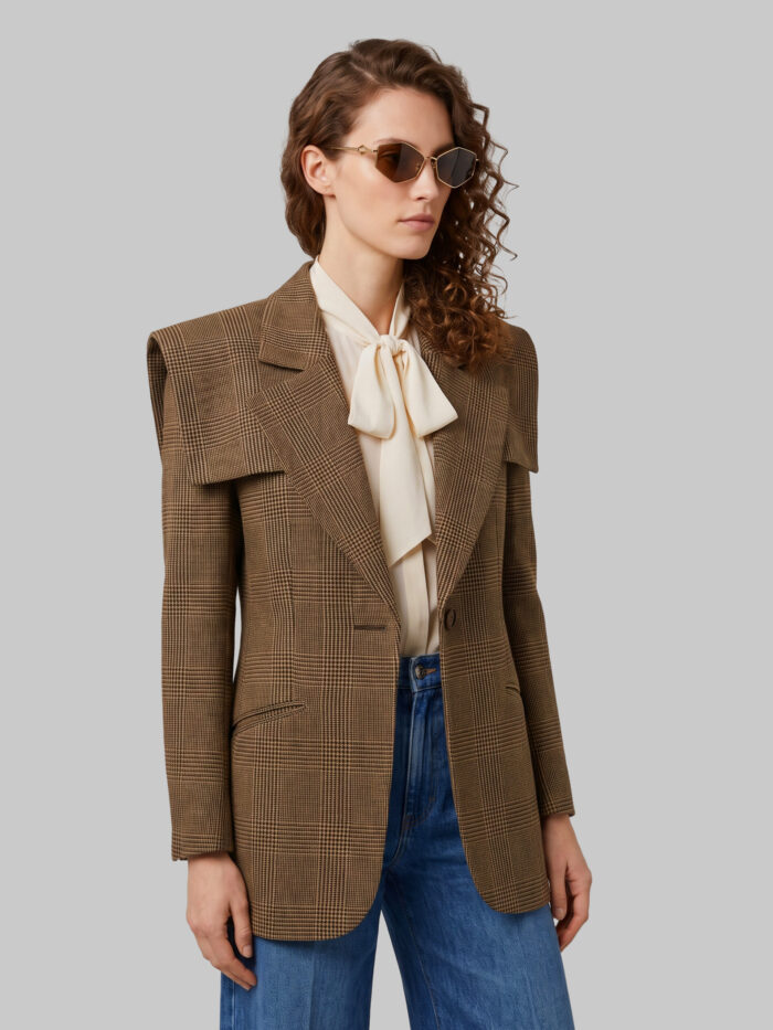 Chloe Single-breasted tailored jacket in Prince of Wales wool