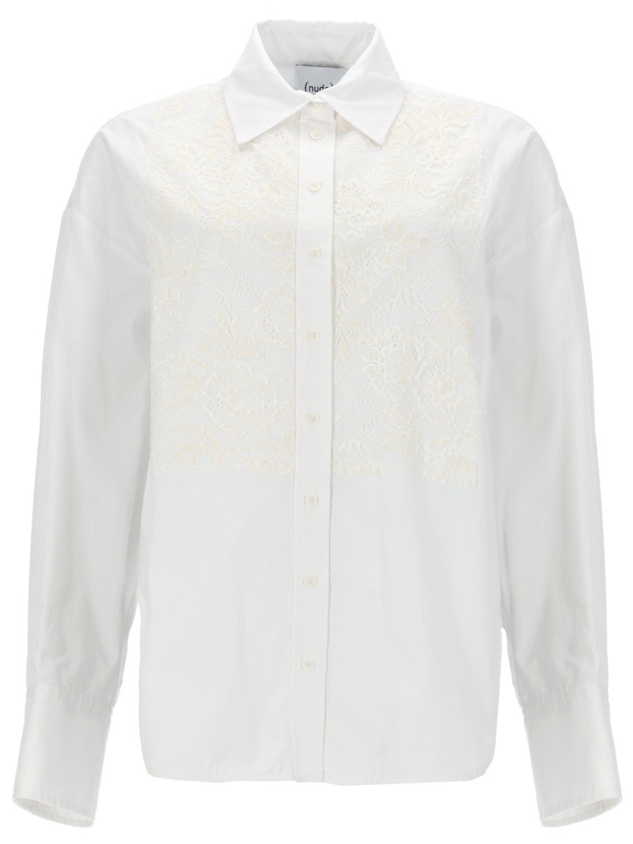 NUDE CAMICIA CON INSERTI IN PIZZO