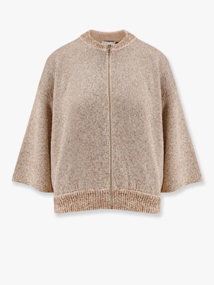 NUDE Cardigan With Zip And All-over Sequins
