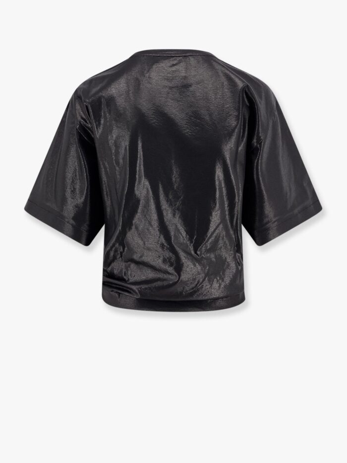 NUDE Laminated Stretch Cotton Top With Pleated Detail