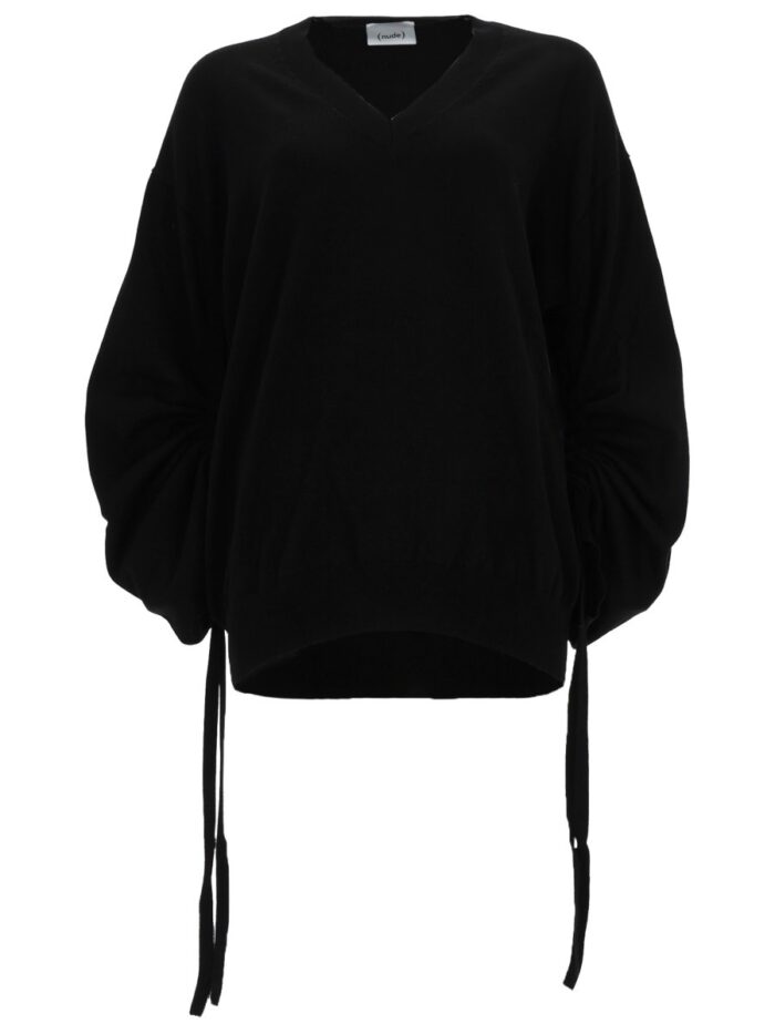 NUDE MAGLIA IN COTONE CON SCOLLO A V