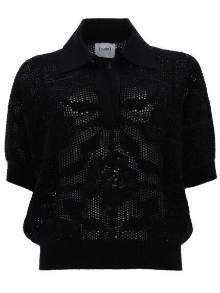 NUDE POLO IN MAGLIA TRAFORATA