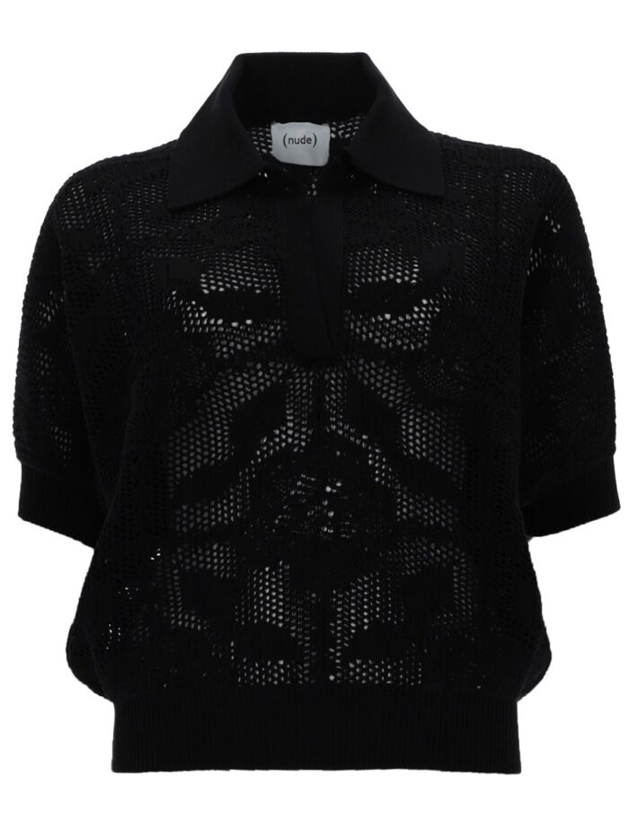 NUDE POLO IN MAGLIA TRAFORATA