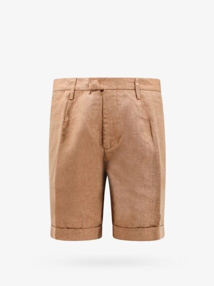 NUGNES 1920 Linen Bermuda Shorts With Logoed Label