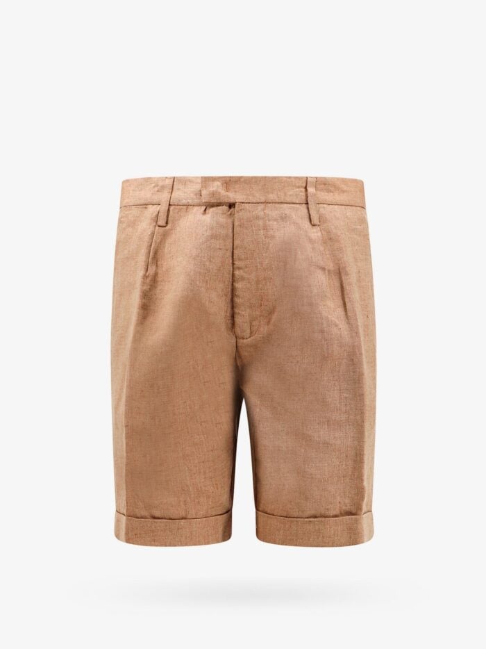 NUGNES 1920 Linen Bermuda Shorts With Logoed Label