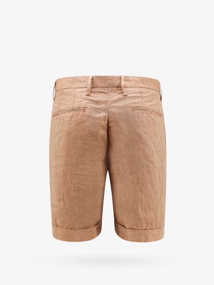 NUGNES 1920 Linen Bermuda Shorts With Logoed Label