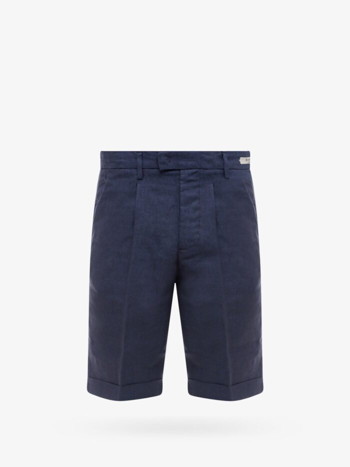 NUGNES 1920 Linen Bermuda Shorts With Logoed Label