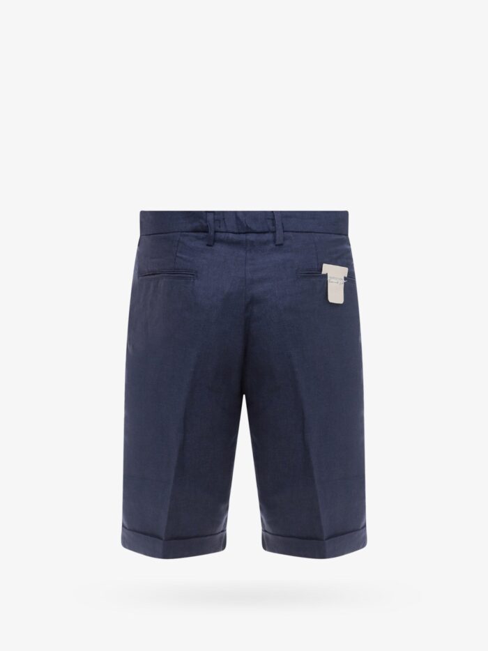 NUGNES 1920 Linen Bermuda Shorts With Logoed Label