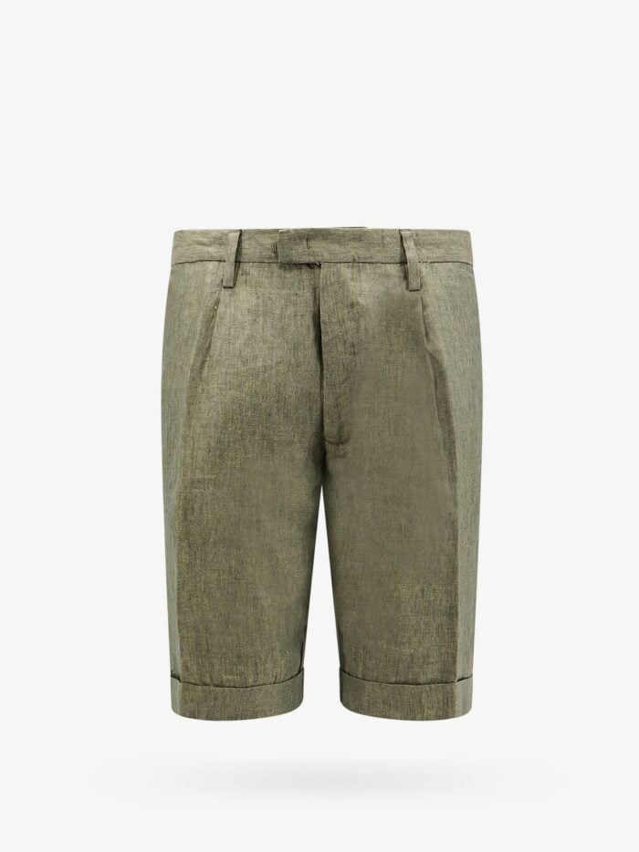 NUGNES 1920 Linen Bermuda Shorts With Logoed Label
