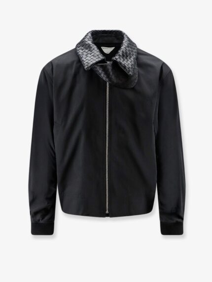 Bottega Veneta Nylon And Cotton Jacket With Intrecciato Details