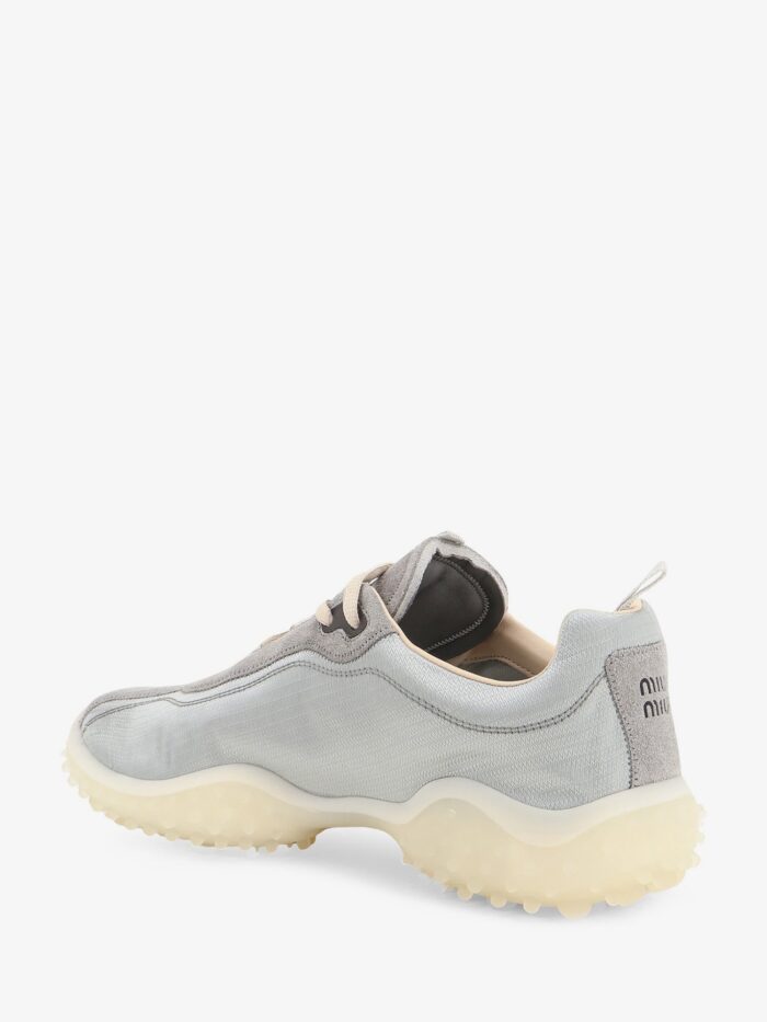 Miu Miu Nylon And Suede Sneakers With Embroidered Logo