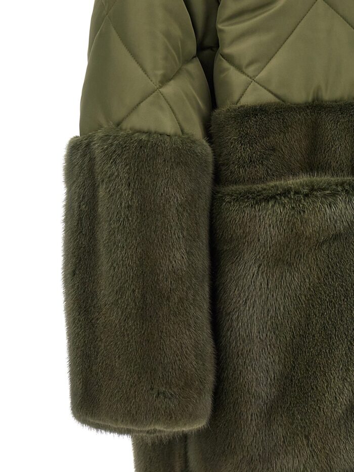 BLANCHA 'Nylon Diamond-Visone' Long Down Jacket