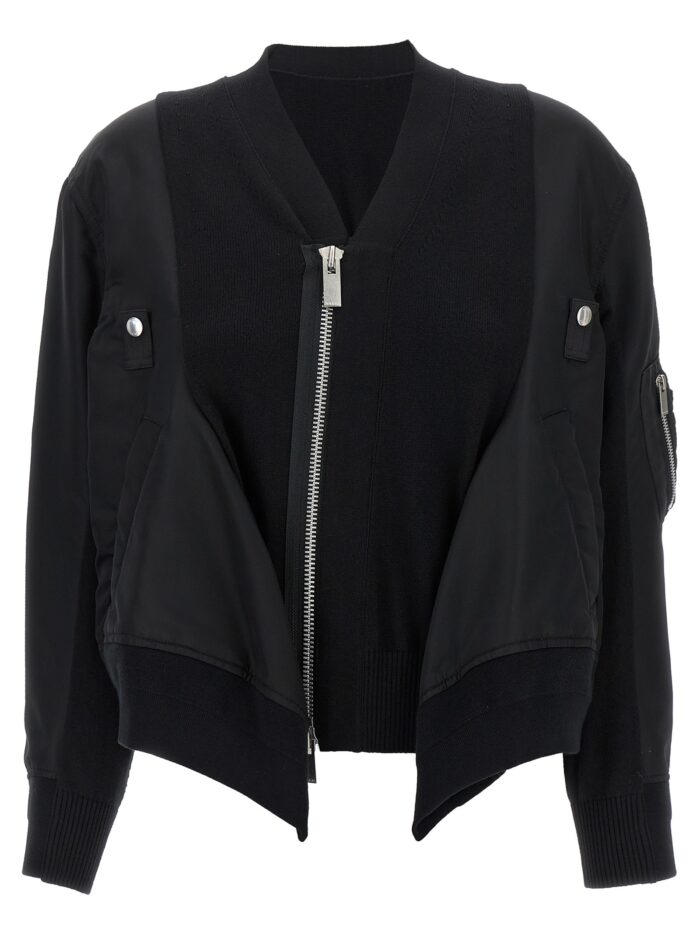 sacai nylon insert cardigan SACAI Nylon Insert Cardigan