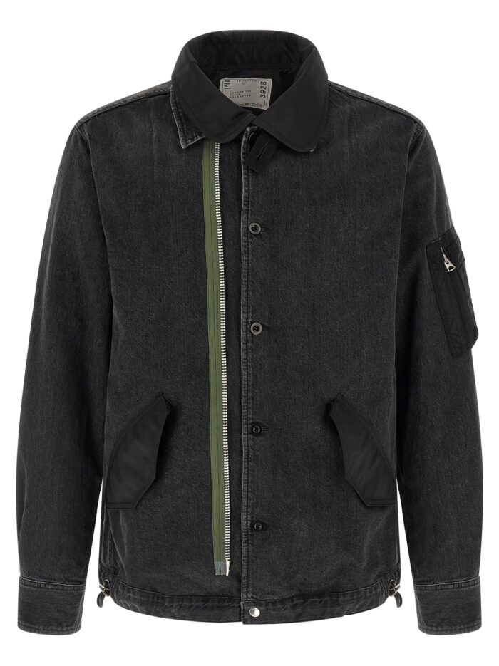 SACAI Nylon Insert Denim Jacket