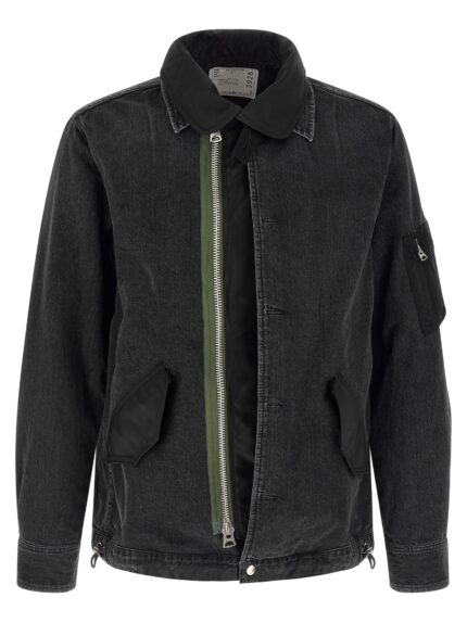 SACAI Nylon Insert Denim Jacket