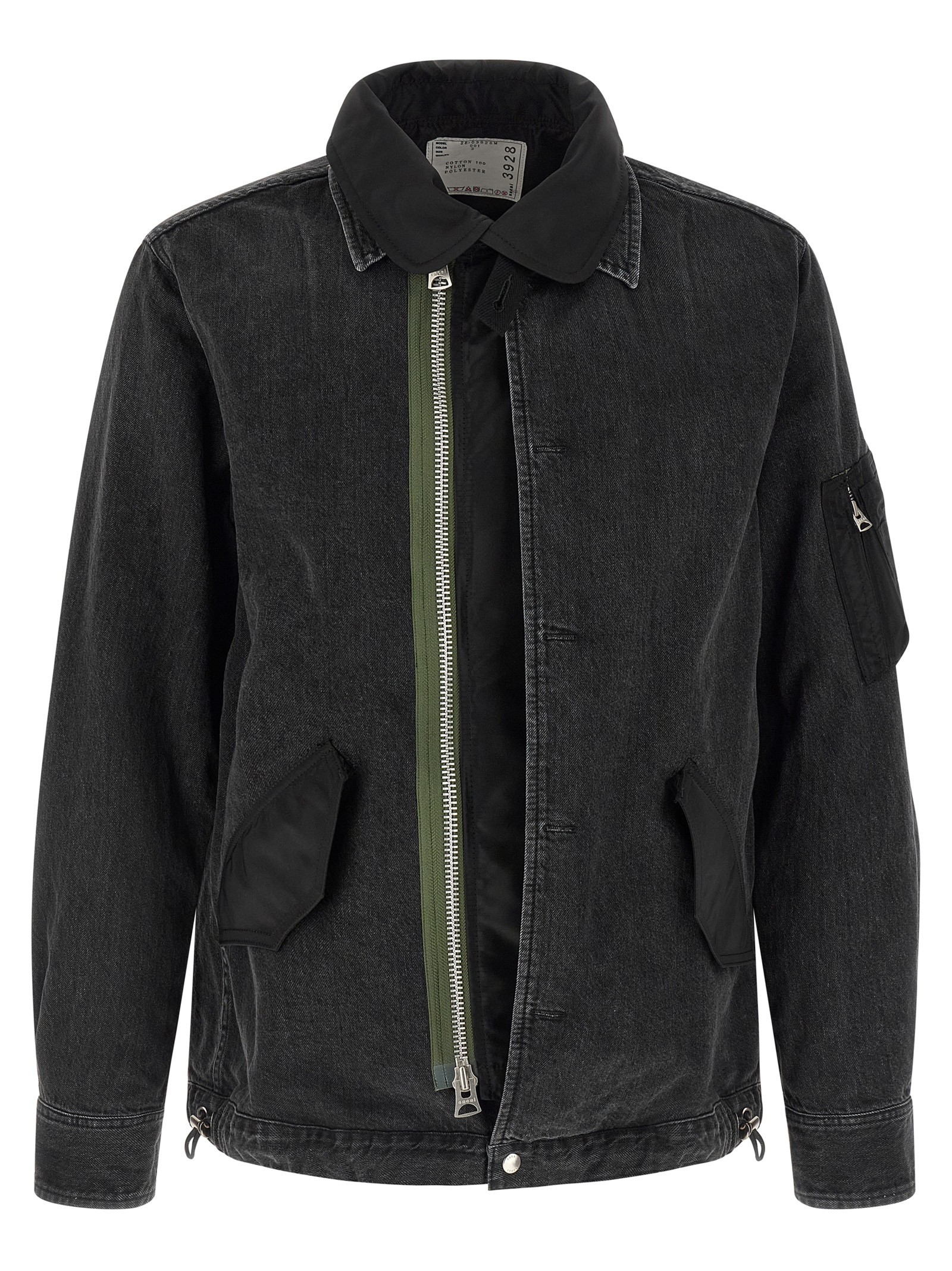 SACAI Nylon Insert Denim Jacket